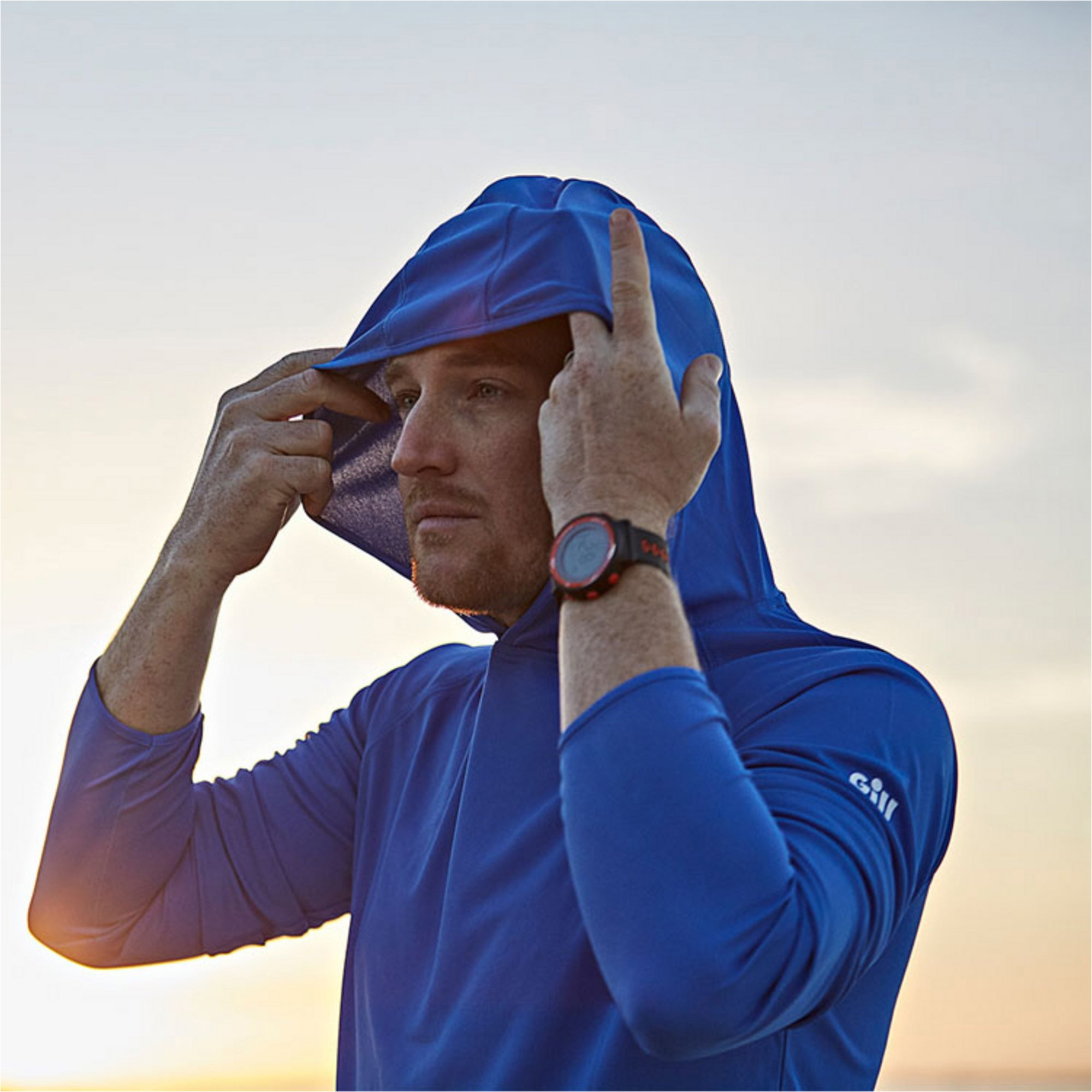 2025 Gill Herre Uv Tec Hoody Blå Uv016
